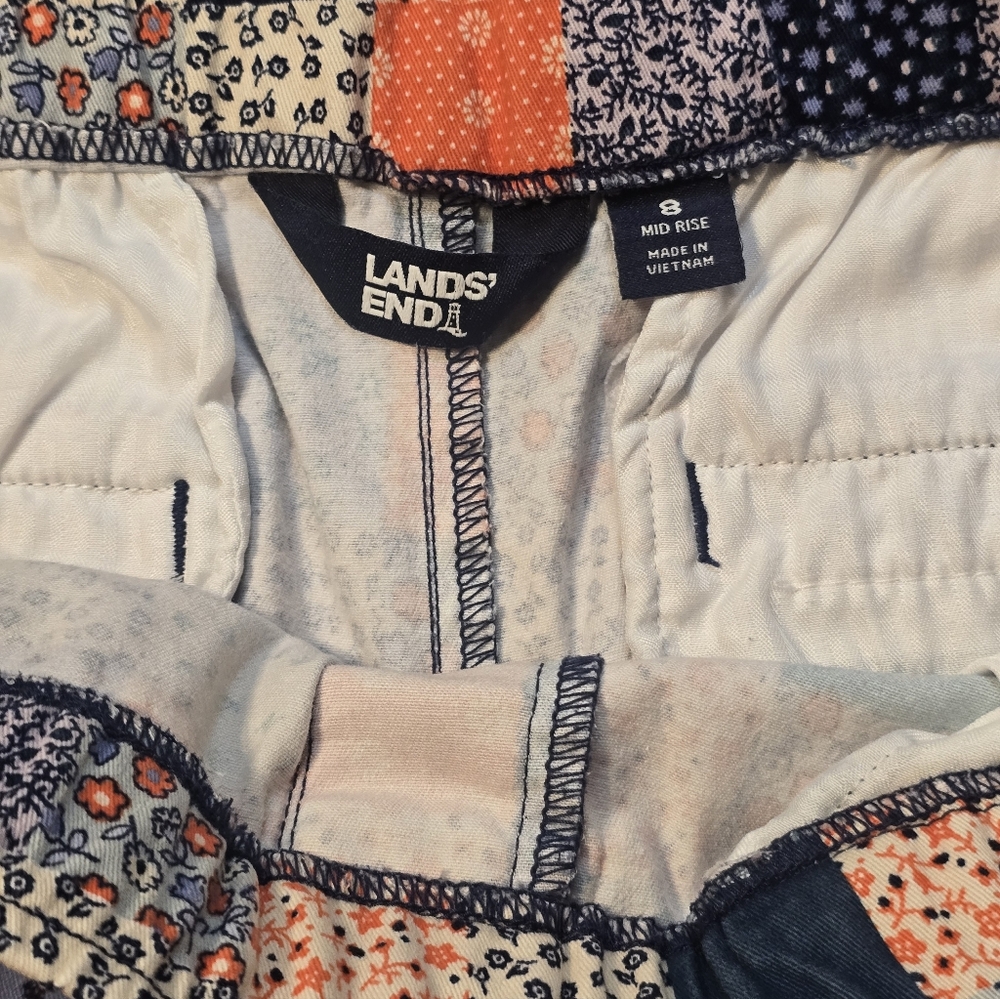 Land's End Women's Size 8 Patchwork Patterned Pan… - image 6
